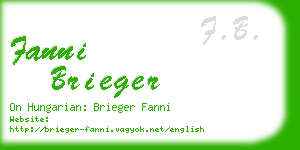 fanni brieger business card